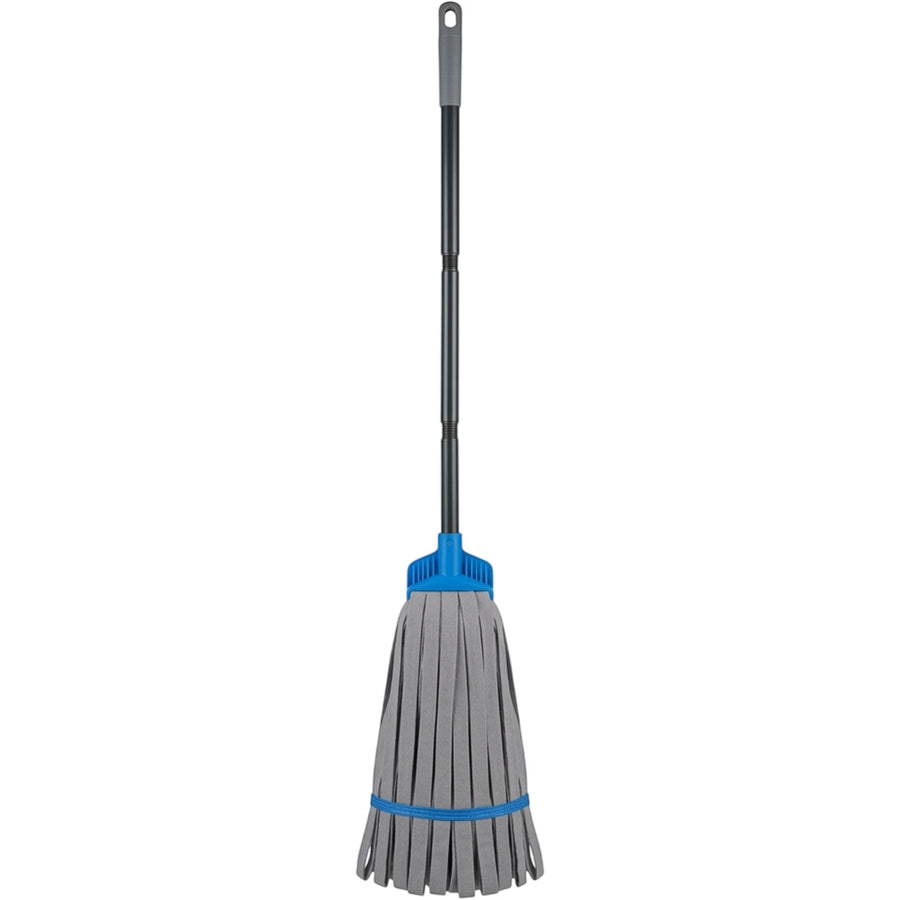 Gavno Self-Wringing Cotton Strip Mop with Ratchet Collar Gray