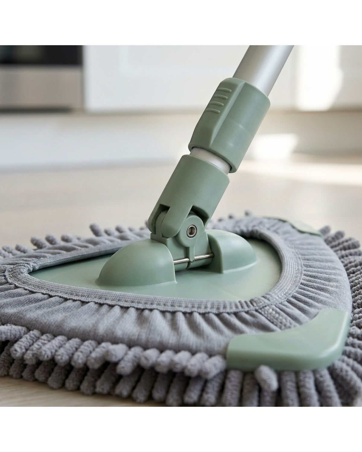 Gavno Triangular Chenille Dust Mop with Telescoping Handle Sage - Detail view